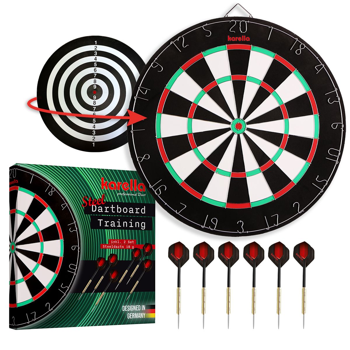 Dartboard Training Set inkl. 2 Satz Steeldarts Dartboard Training Set inkl. 2 Satz Steeldarts