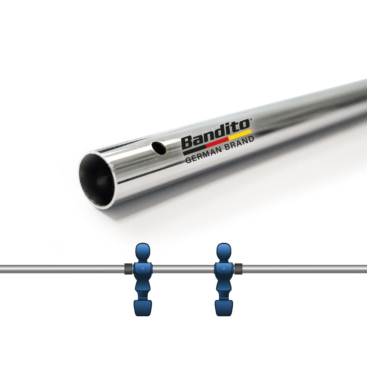 Kickerstange hohl 13 mm, 2-Loch, Verteidigung Kickerstange hohl 13 mm, 2-Loch, Verteidigung