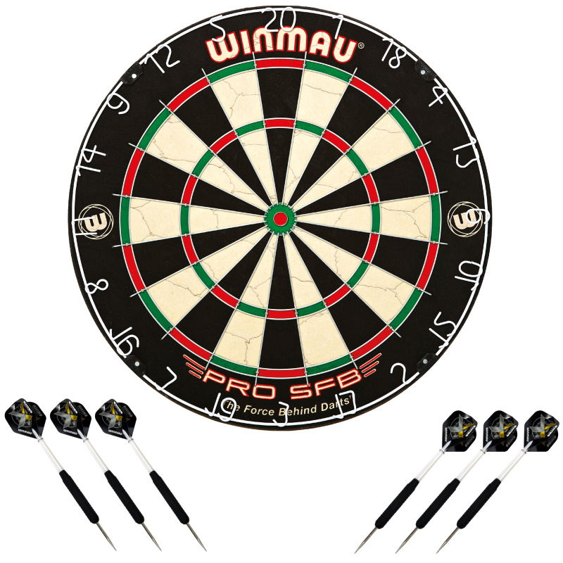 Winmau Dartboard PRO-SFB im Set inklusive 2 Satz Winmau Steeldarts Winmau Dartboard PRO-SFB im Set inklusive 2 Satz Winmau Steeldarts