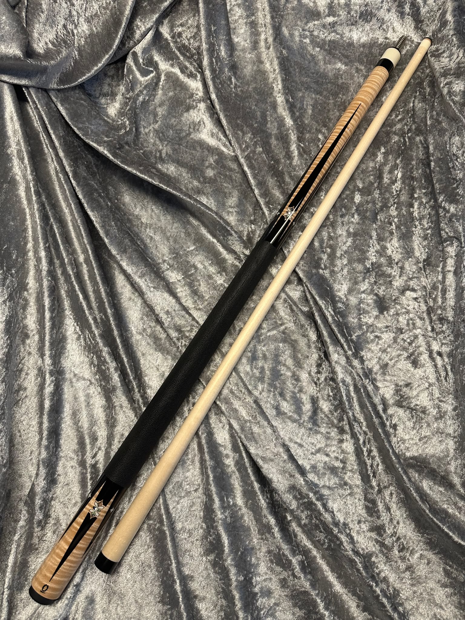 Arthur Cue Curly Maple Ebony Abalone