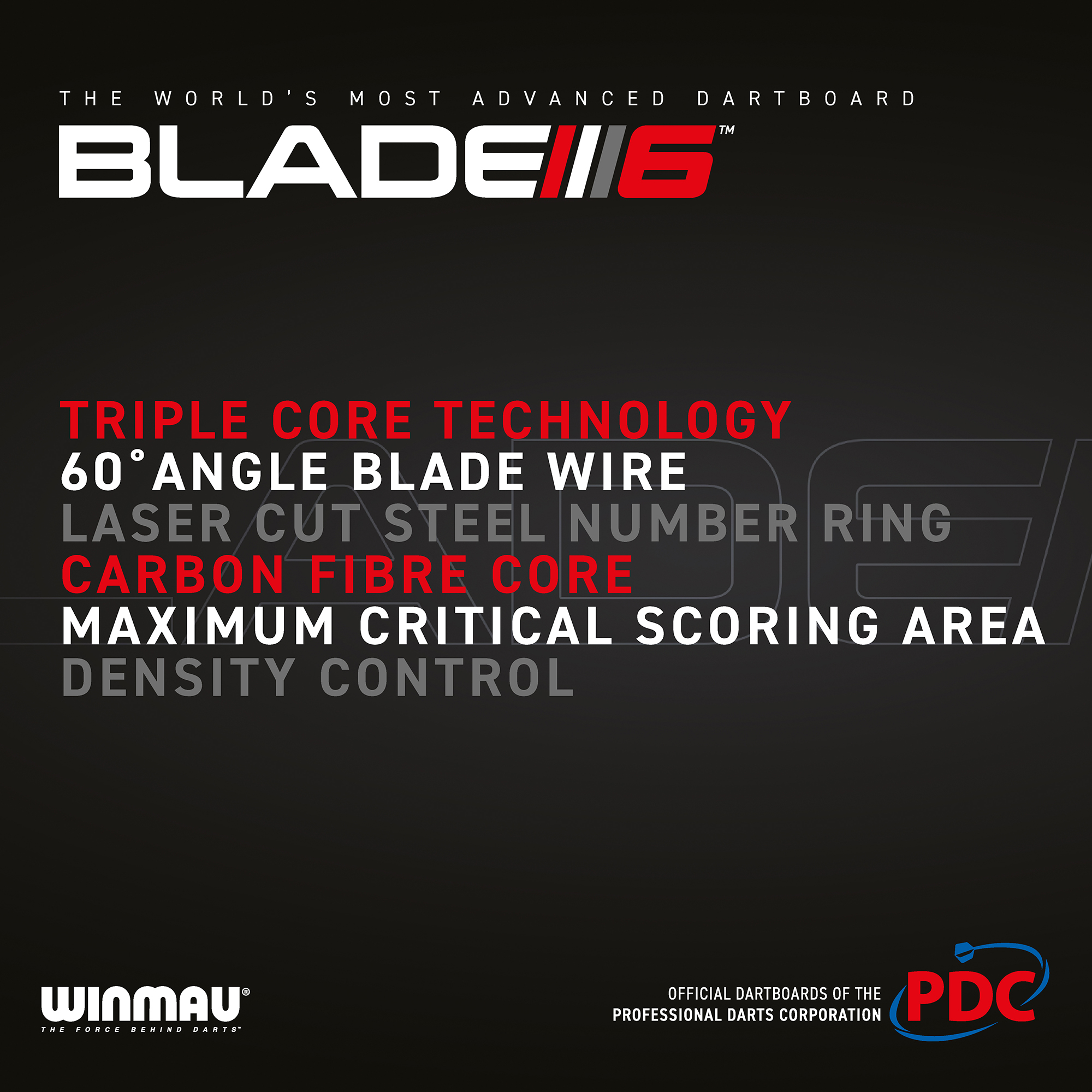 Dartboard Winmau Blade 6 Triple Core Carbon 3032
