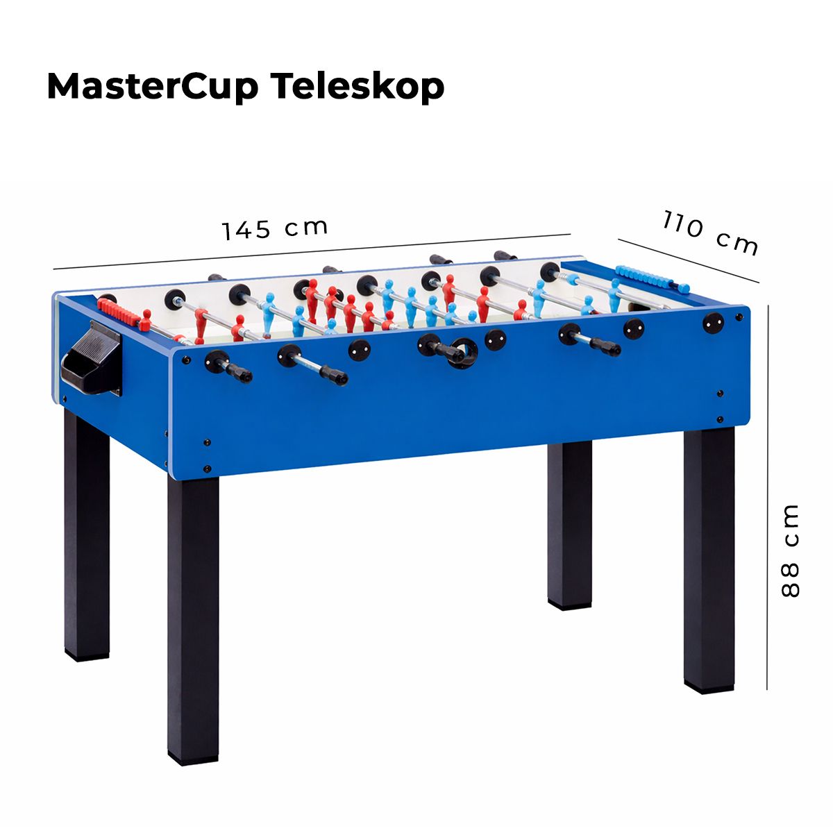 Tischkicker Garlando MasterCup TELESKOP SA  Höhe 88cm