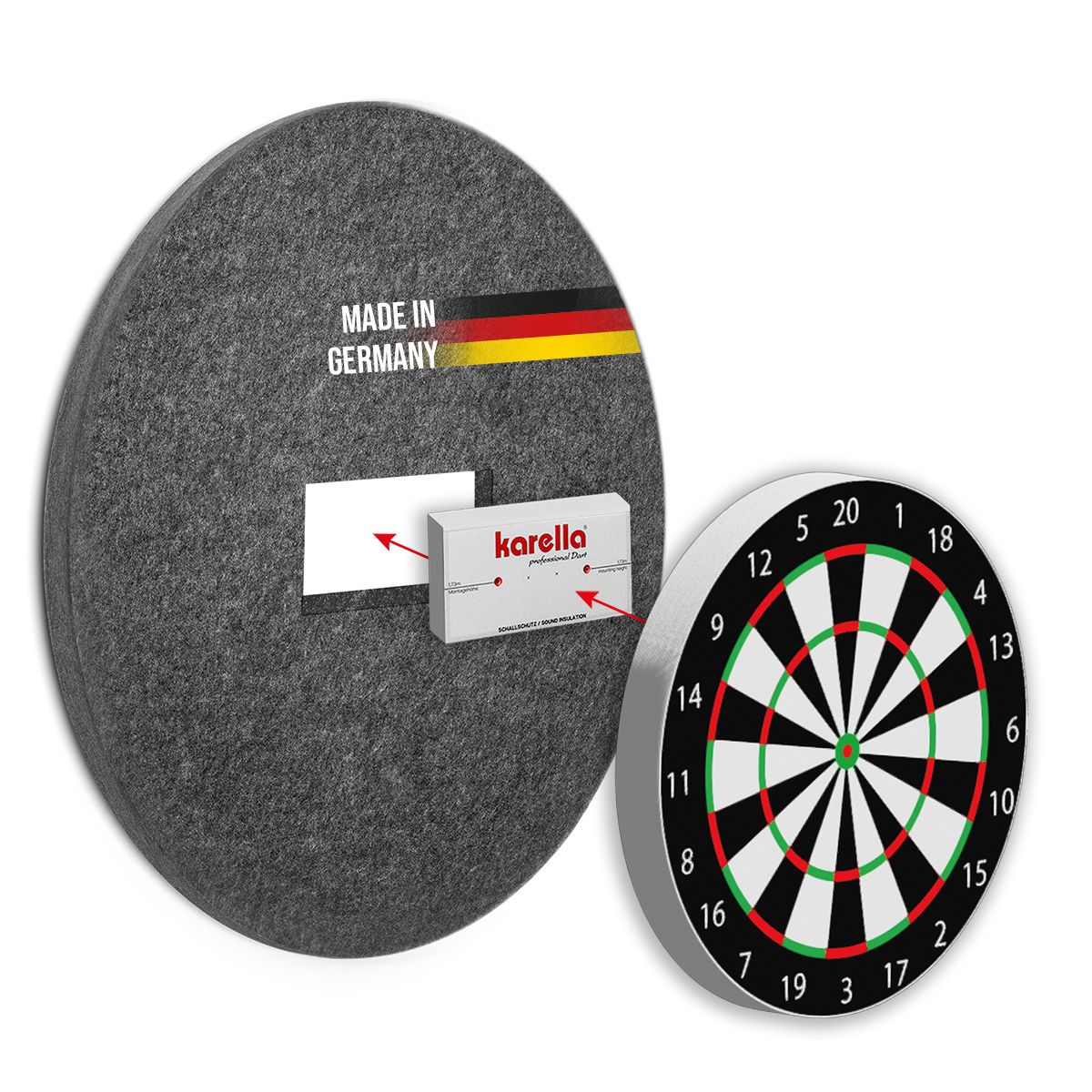 Soundproof back panel Karella with surround catch ring