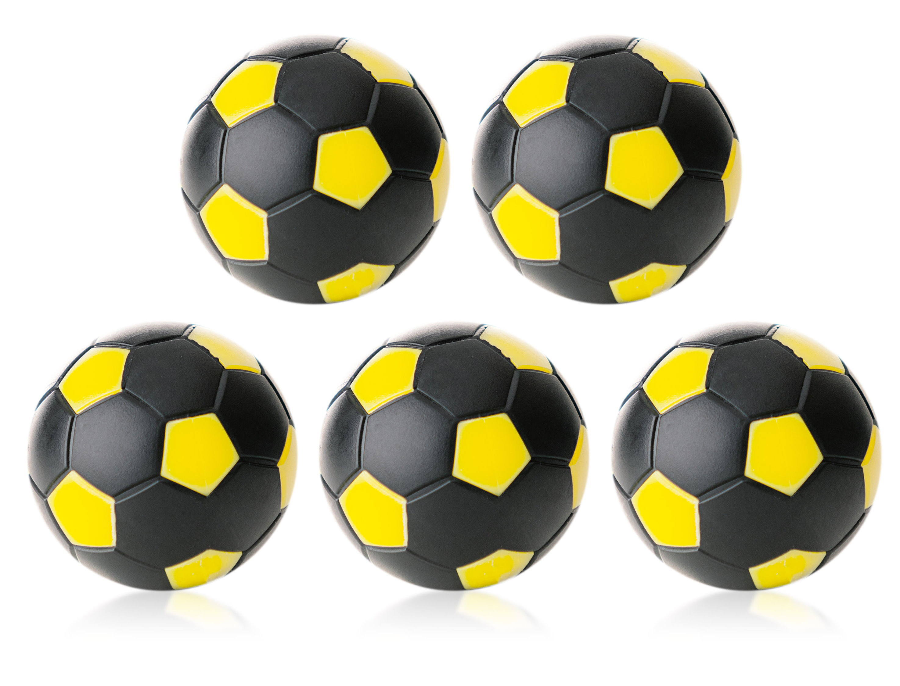 Kickerball schwarz/gelb 35 mm, 5 Stück Kickerball schwarz/gelb 35 mm, 5 Stück