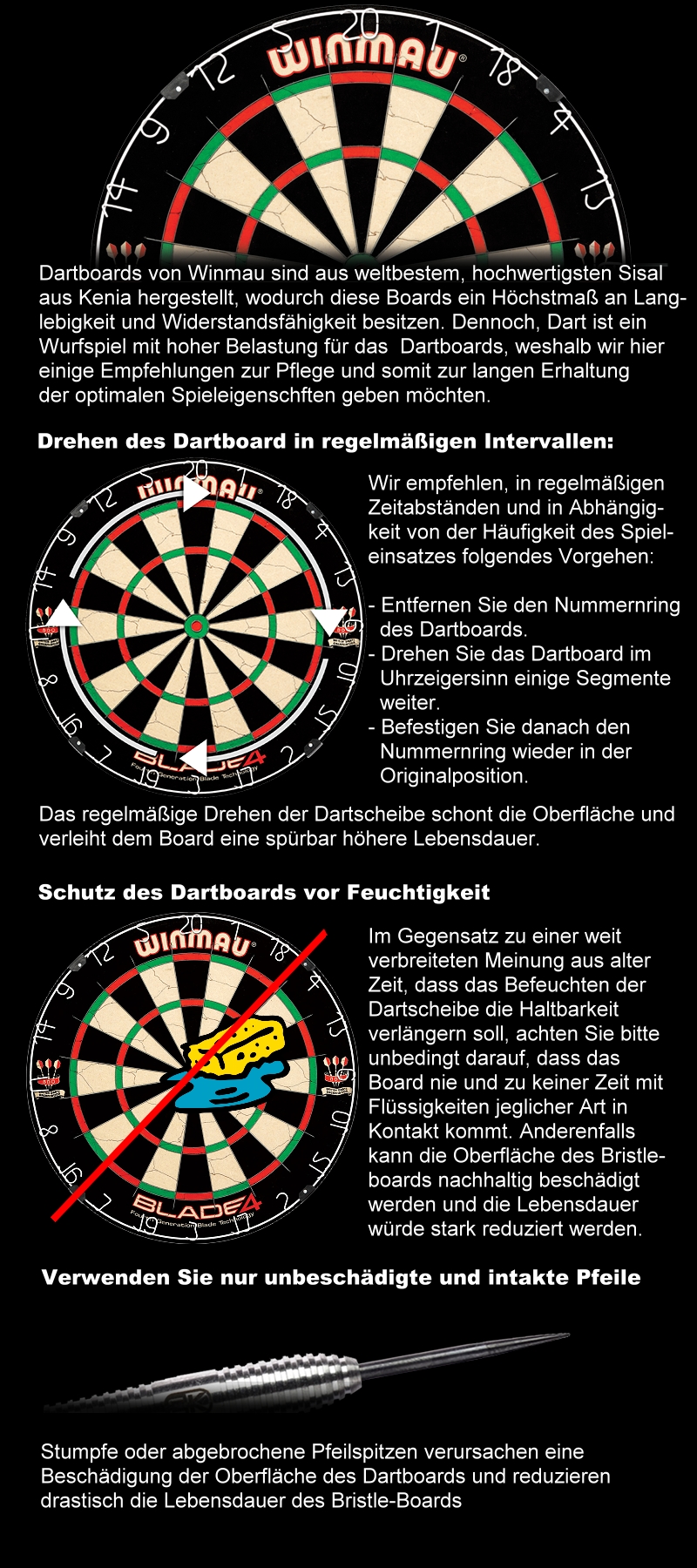 Dartboard Winmau Blade 6 Dual Core 3031 Dartboard Training Set inkl. 2 Satz Steeldarts