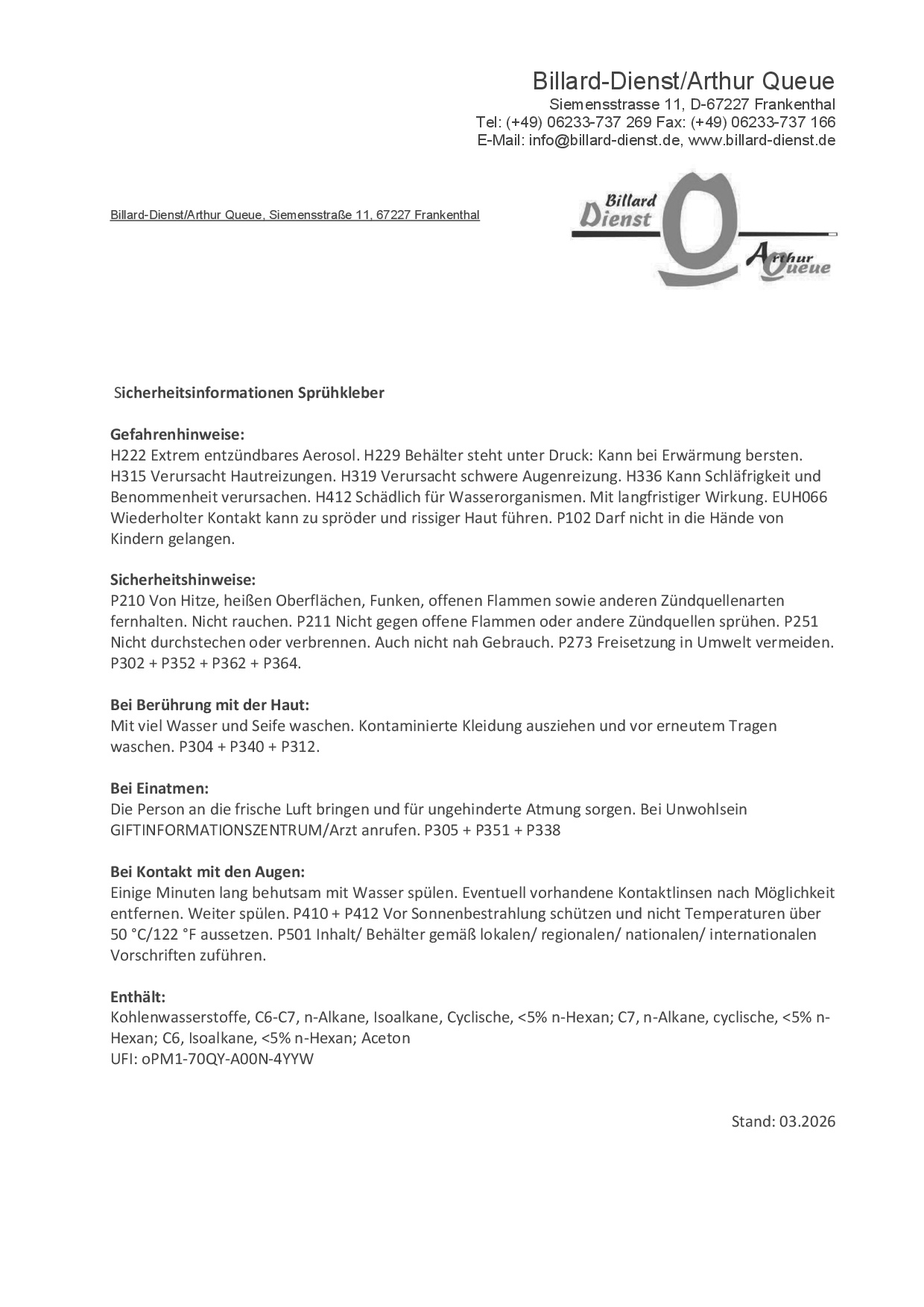 Sprühkleber Robertson für Tuch und Bande, 500 ml