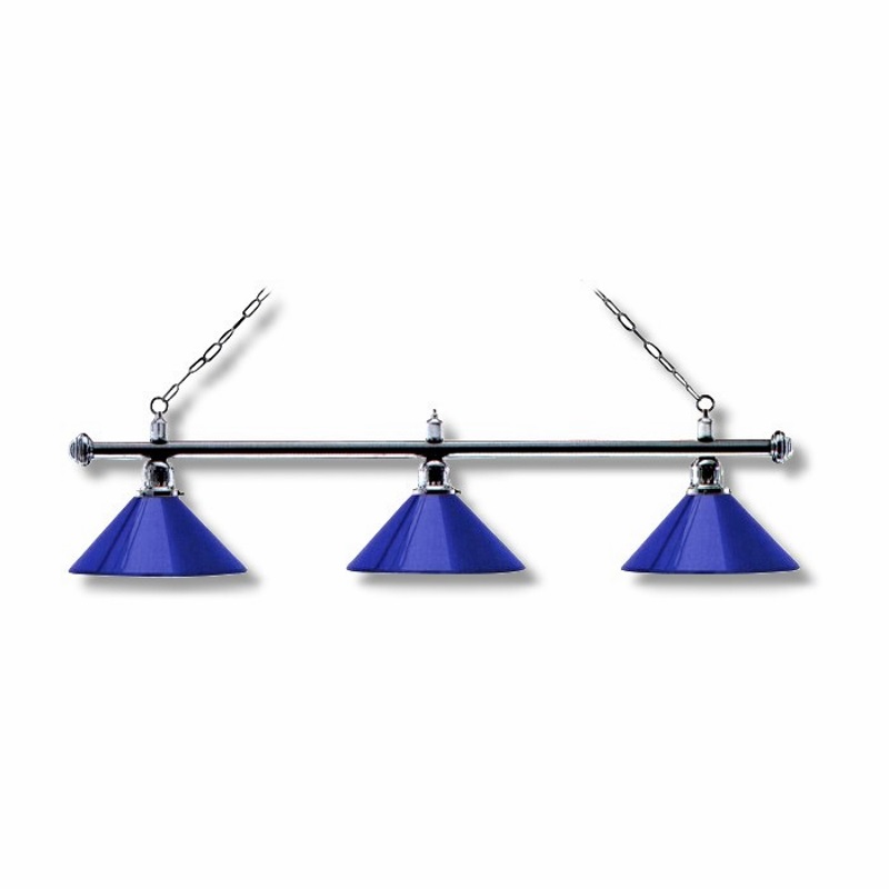 Lampe 3-flammig, London, Chrom/Blau Lampe 3-flammig, London, Chrom/Blau