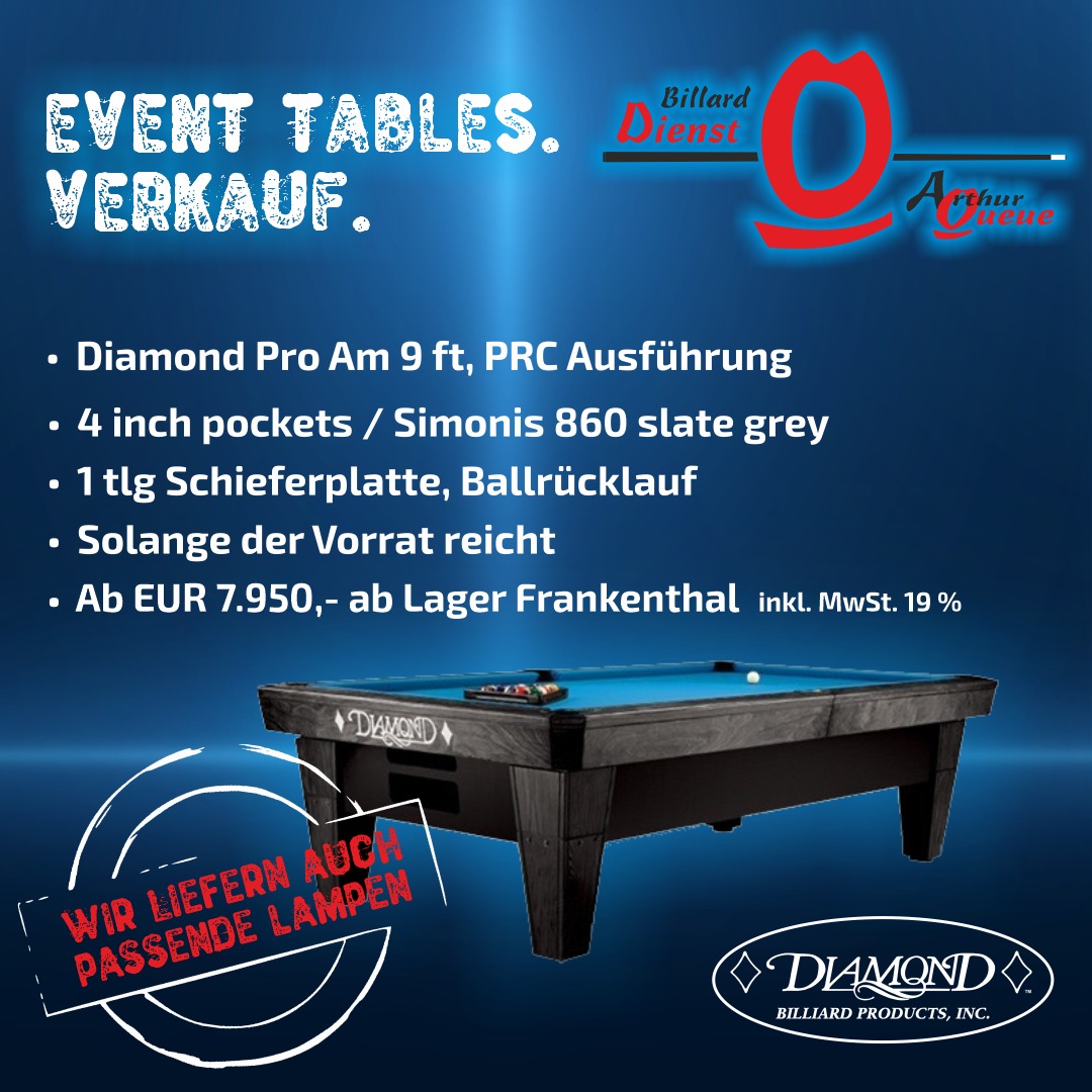 Diamond 9' Tournament LED Panel Table Lights