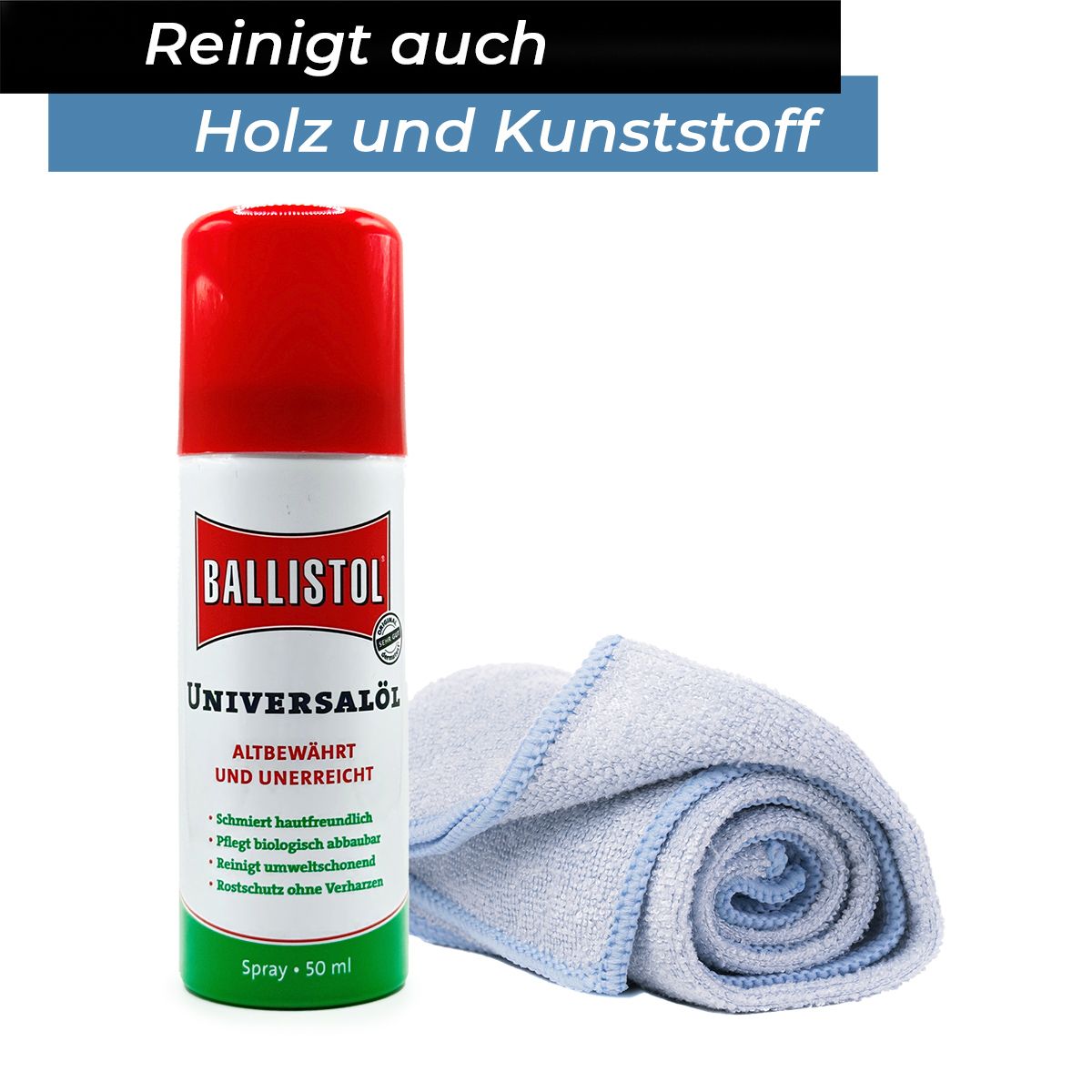 Ballistol Gleitspray für alle Kickerstangen inkl. Mikrofasertuch