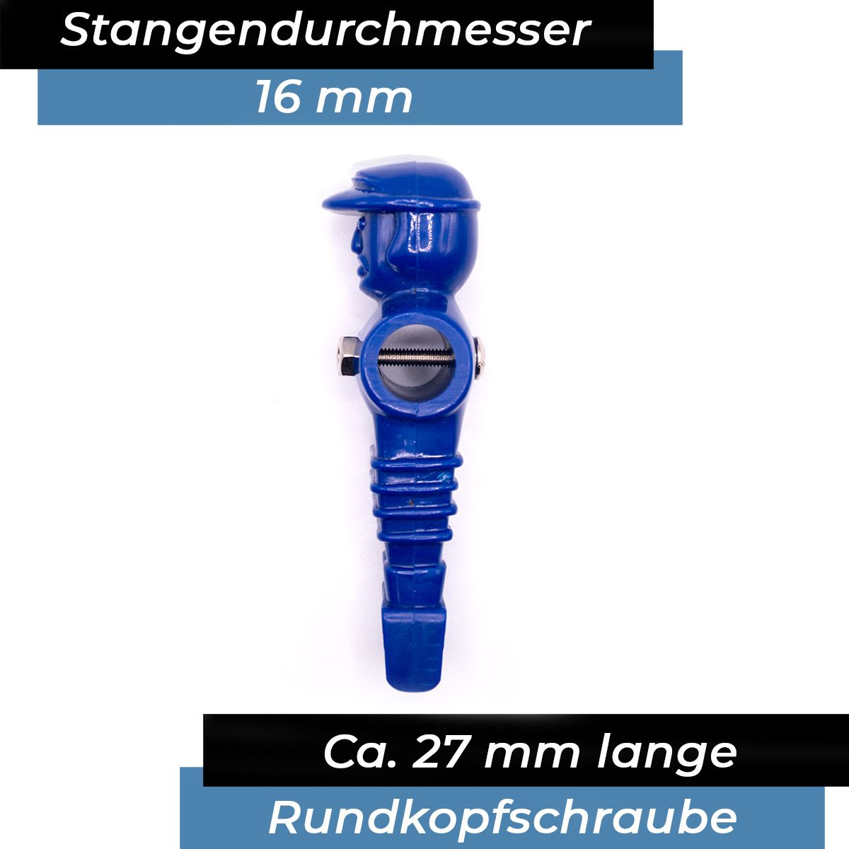 Kickerschraube Universal für 16 mm Stangen, inkl. Mutter/22 St.