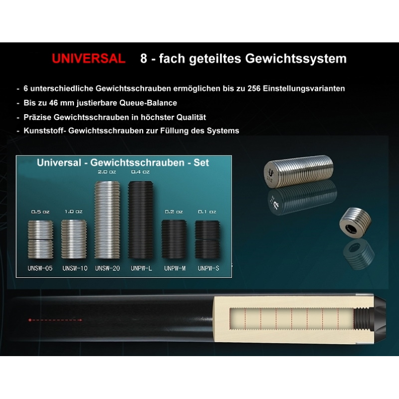 Gewichtsschrauben Universal Komplett-Set