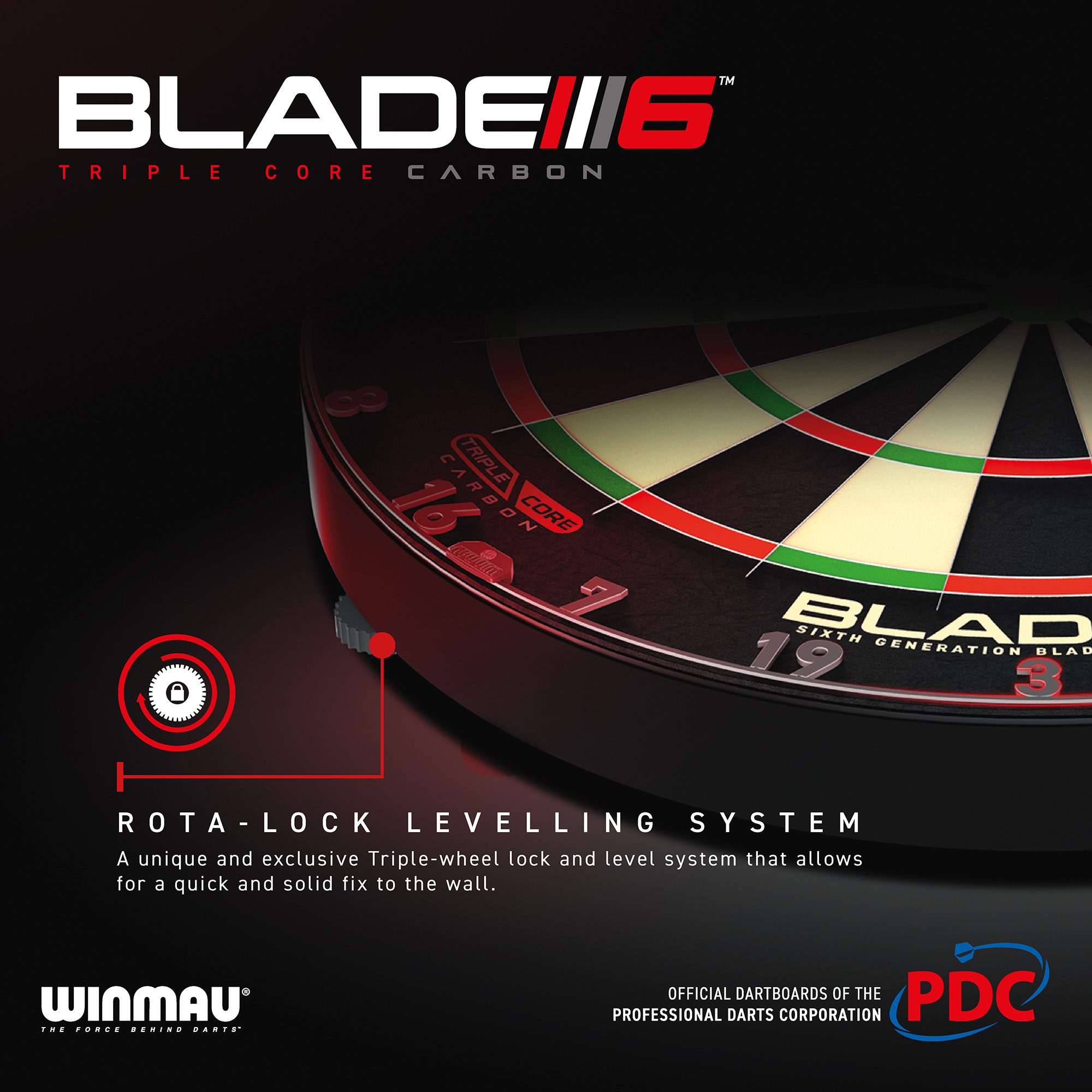 Dartboard Winmau Blade 6 Triple Core Carbon 3032