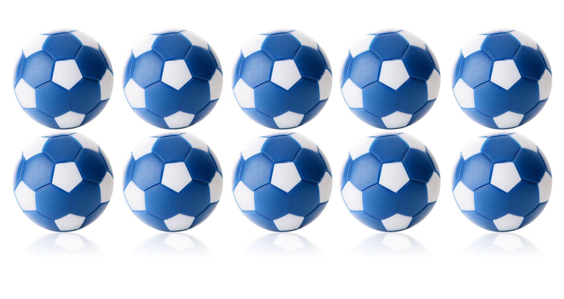 Kickerball blau/weiß, 10 Stück