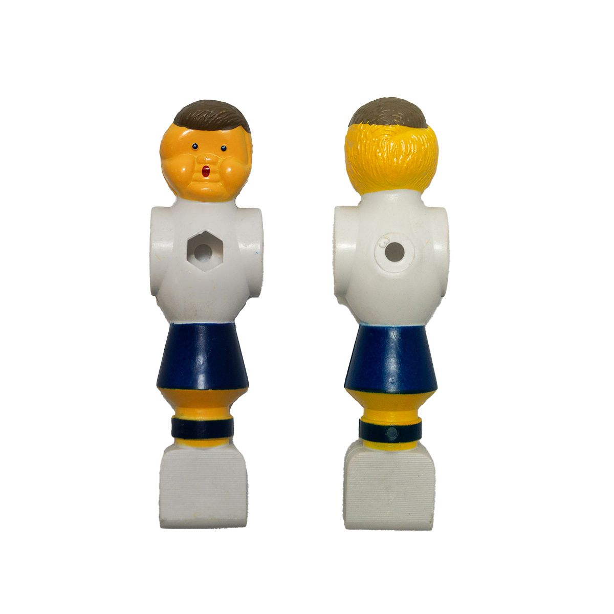 Kickerfigur Champion weiß-blau für 16 mm Kickerstangen (1).jpg Soccer table players Champion for 16 mm Kicker bars, white/blue