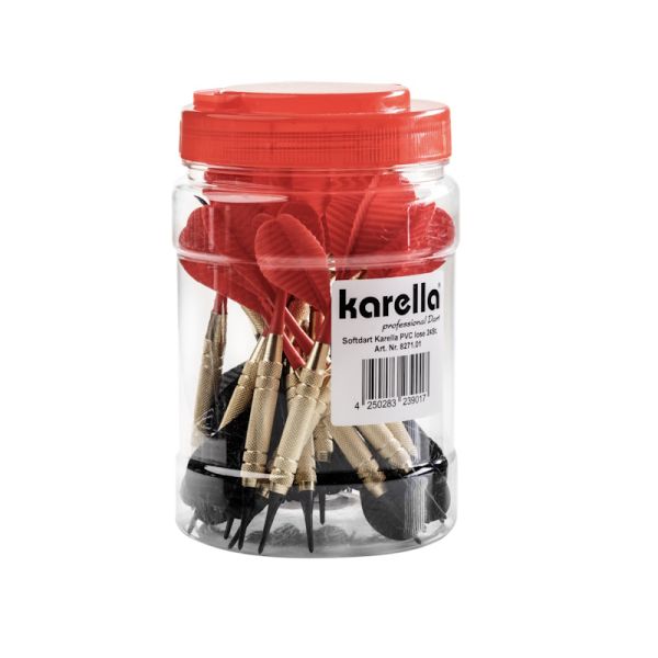 Softdart Karella PVC rot/schwarz 24 Stck.